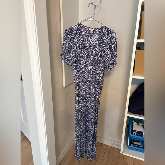 Target A New Day Blue And White Floral Crepe Midi Dress Size XS - Picture 5 of 8